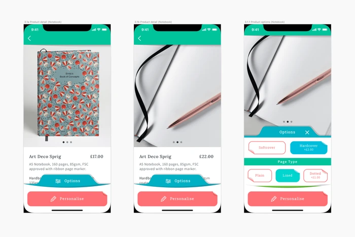 Notebook personalisation UI