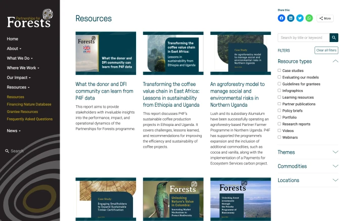 Partnerships for Forests - Resources library