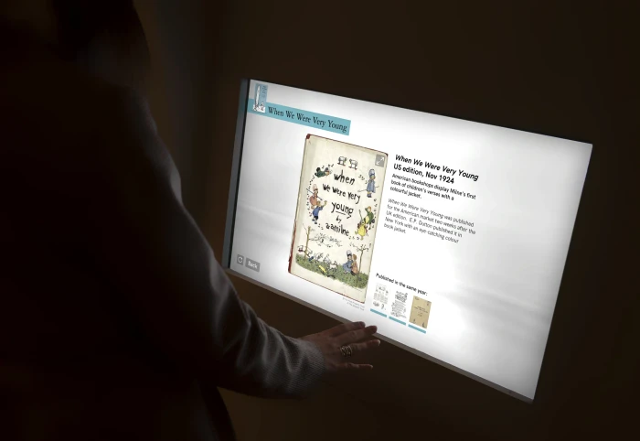 Pooh Goes to Print interactive touchscreen - closeup