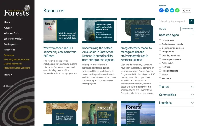 Partnerships for Forests - Resources library