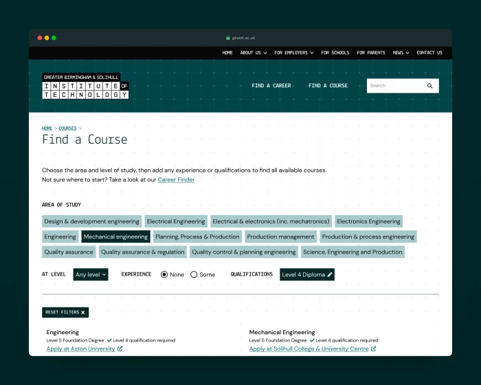 GB&S IoT - Course search