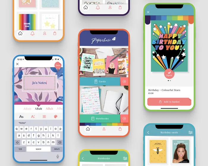 Paperchase Plus app screens