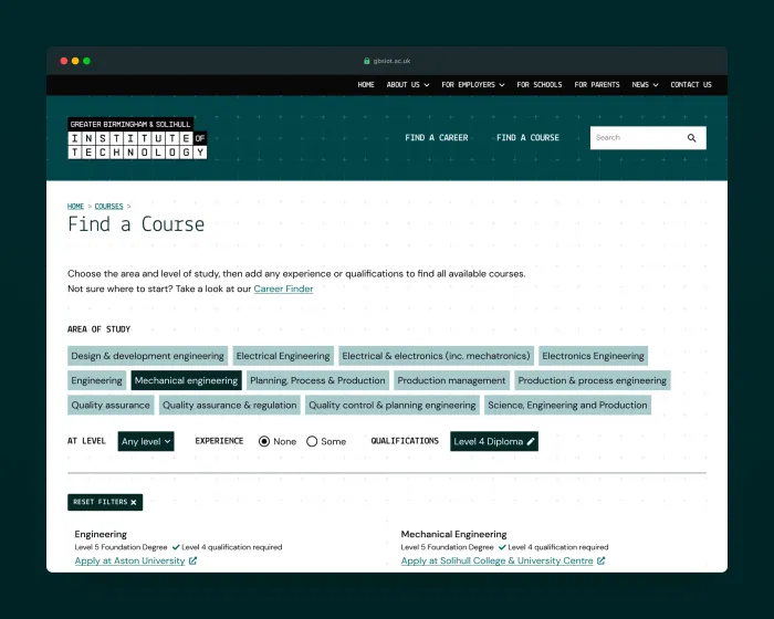GB&S IoT - Course search