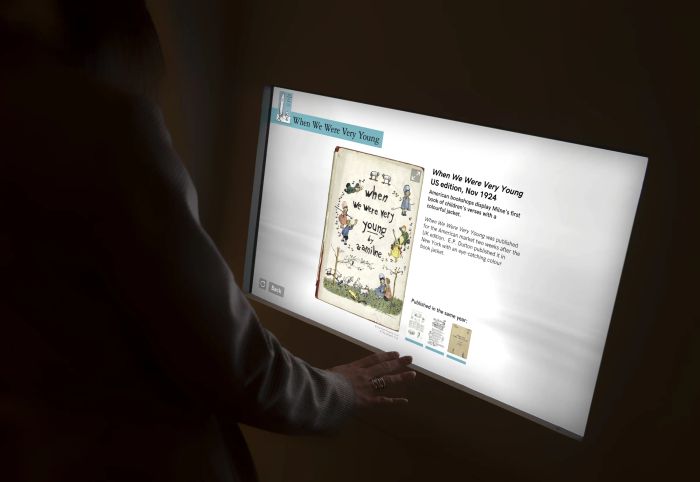 Pooh Goes to Print interactive touchscreen - closeup