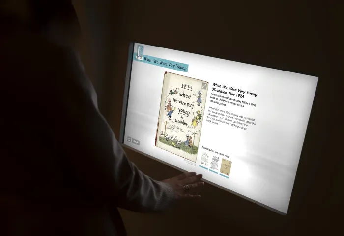 Pooh Goes to Print interactive touchscreen - closeup