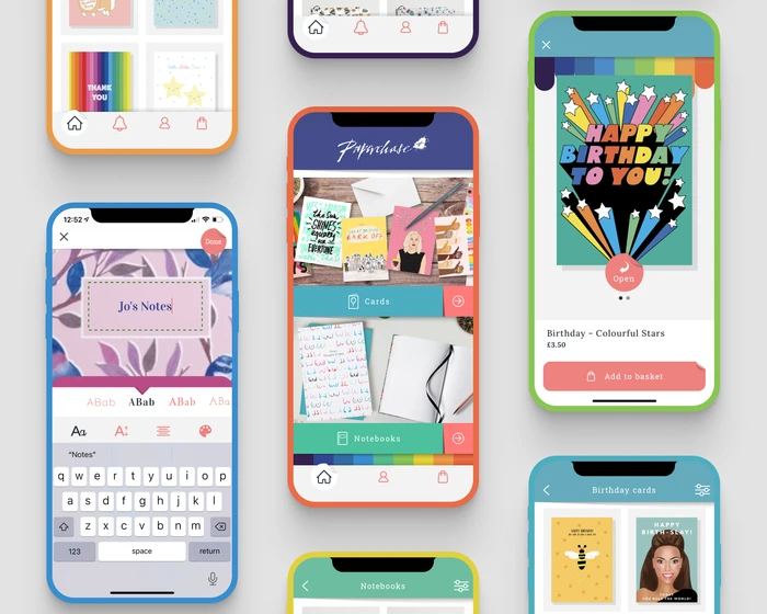Paperchase Plus app screens