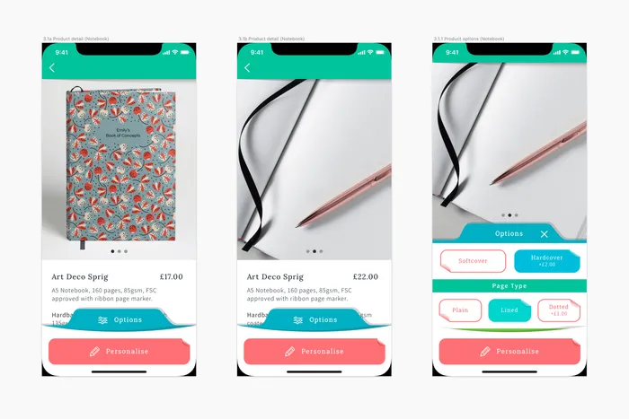 Notebook personalisation UI